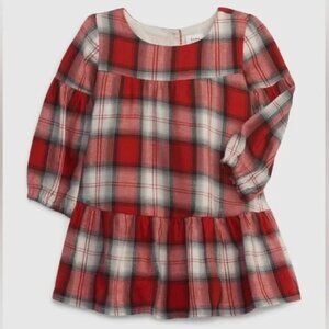 GAP Baby Red Plaid Flannel Dress - 12-18M - NWT - Holiday Christmas Dress